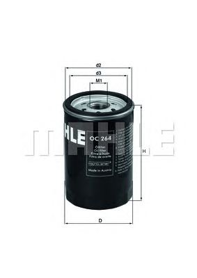 MAHLE ORIGINAL OC264 (6), Eļļas filtrs