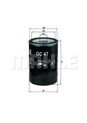 MAHLE ORIGINAL OC 47 (6), Eļļas filtrs