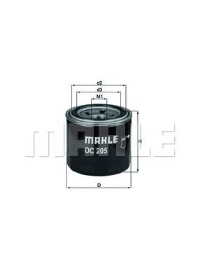 MAHLE ORIGINAL OC205 (6), Eļļas filtrs
