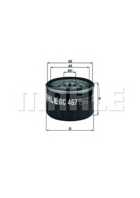 MAHLE ORIGINAL OC 467 (6), Eļļas filtrs